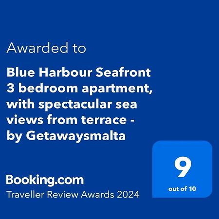 Blue Harbour Seafront 3 Bedroom Apartment, With Spectacular Sea Views From Terrace - By Getawaysmalta เซนต์พอลส์เบย์ ภายนอก รูปภาพ